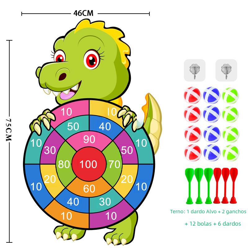 Transfronterizo popular para niños dinosaurio unicornio bola pegajosa objetivo traje de tablero de dardos grande juguetes de lanzamiento en interiores y exteriores