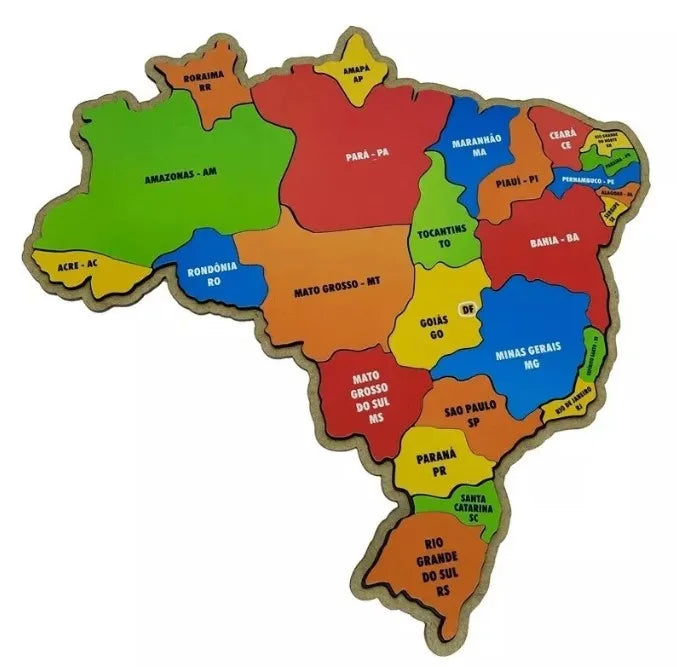 Brazil Map Educational Toy Pedagogical Puzzle Montessori educational PEQ