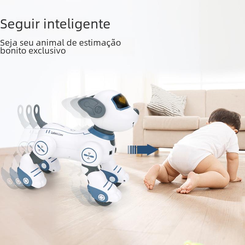 Los niños de juguete inteligente robot perro lindo perro mascota puede moverse y bailar perro electrónico mascota acompañar robot de juguete